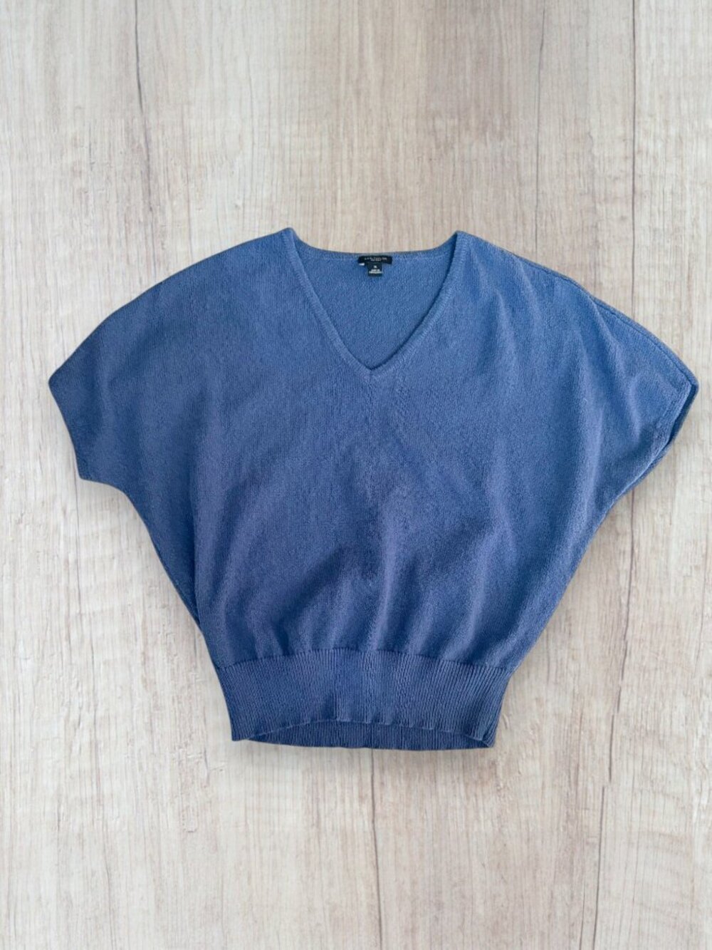 Ann Taylor Factory Blue V Neck Dolman Sleeve Sweater XL Cotton Blend